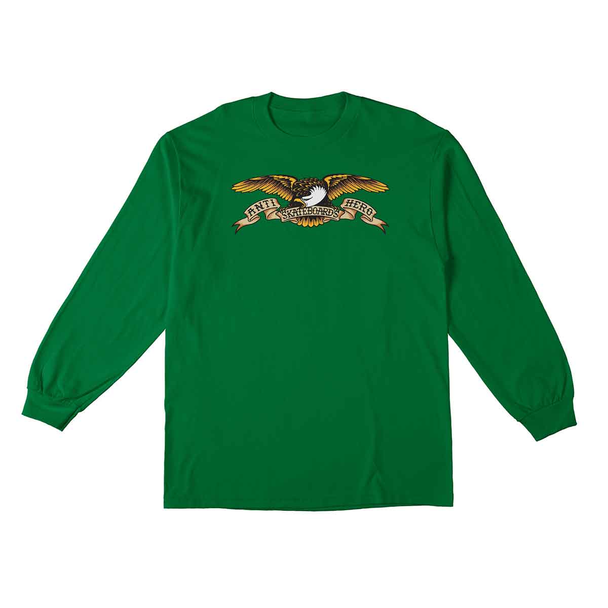 anti hero youth eagle long sleeve tee green