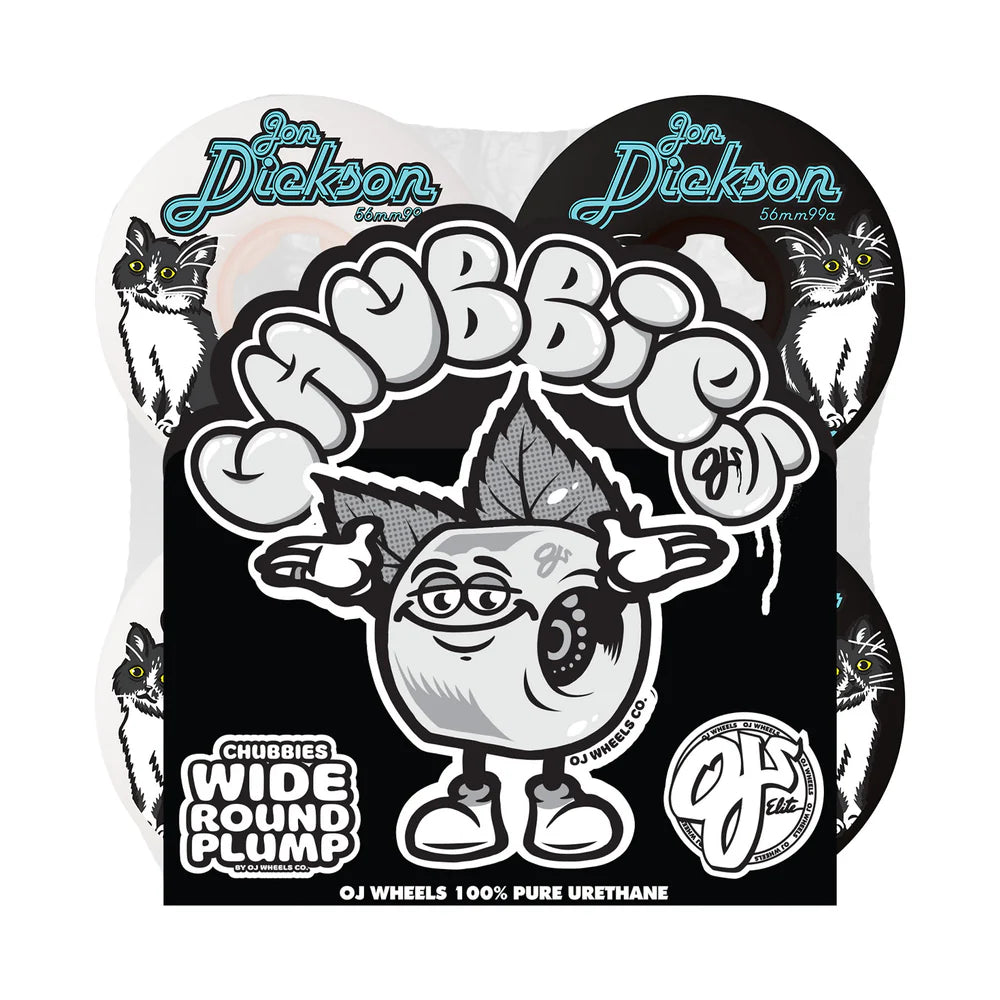 oj jon dickson cat 99a chubbies white black wheels 56mm