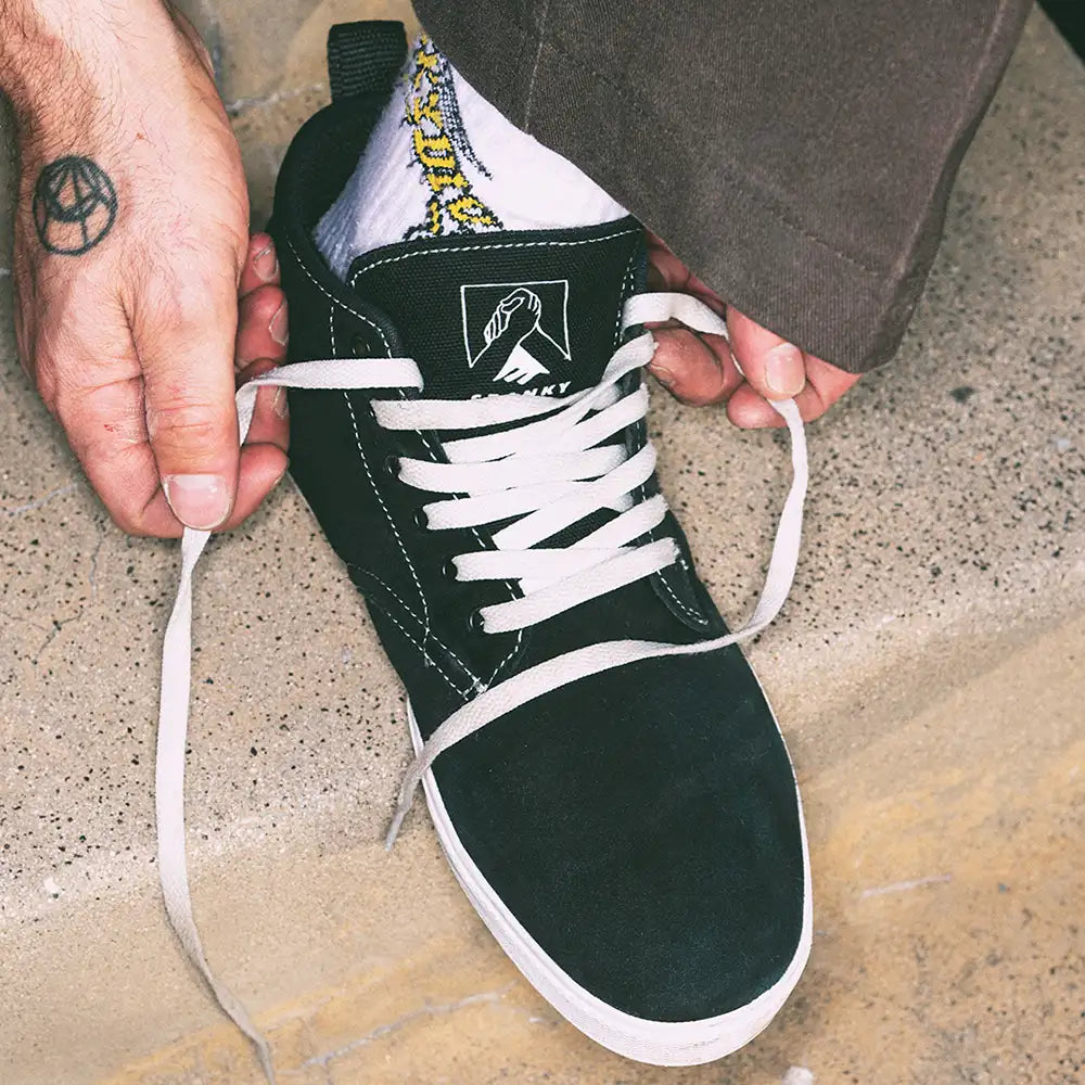 emerica spanky hi shoe black white