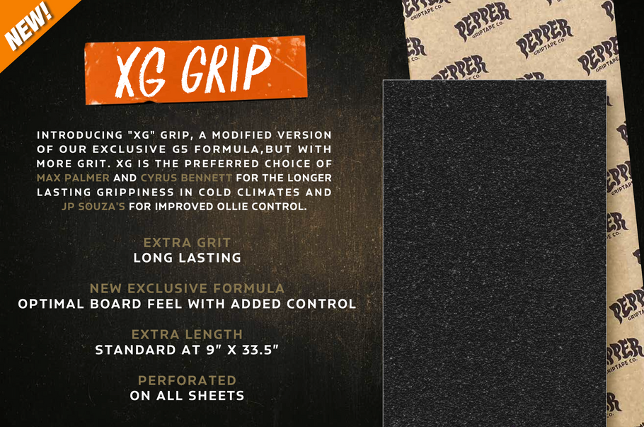 Pepper XG Black Griptape Sheet 9"
