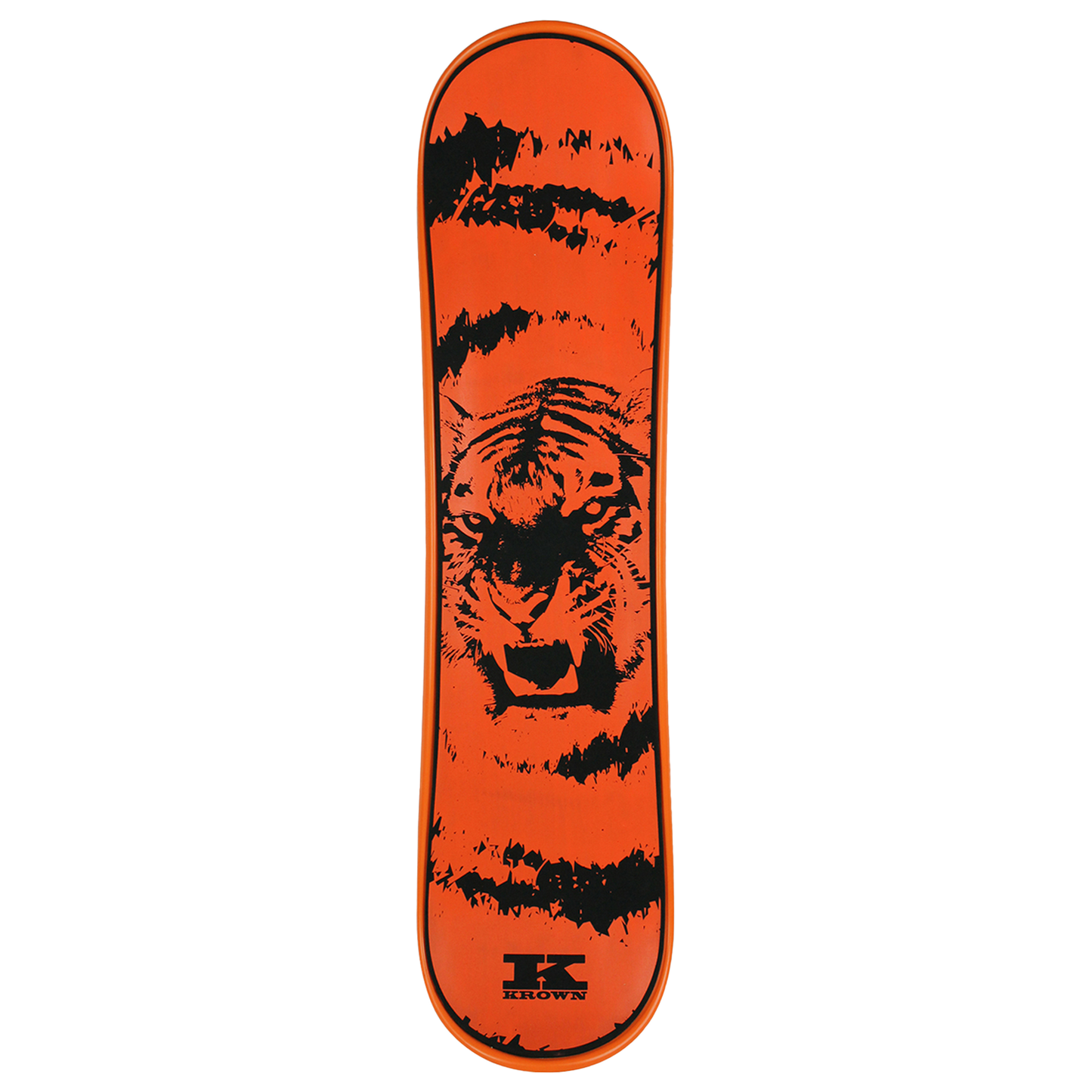 krown tiger orange 9in x 35in snow skate