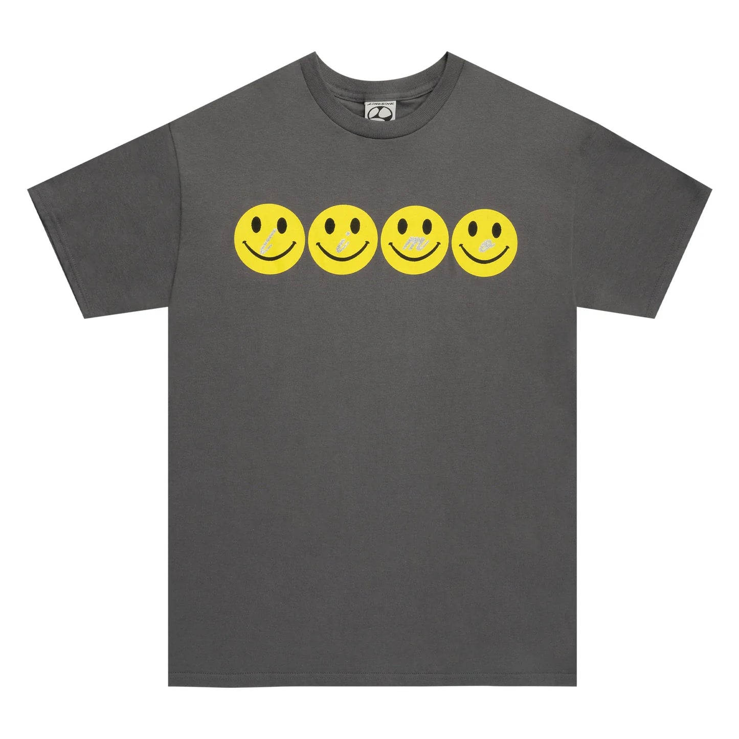 limosine glitter smile tee charcoal