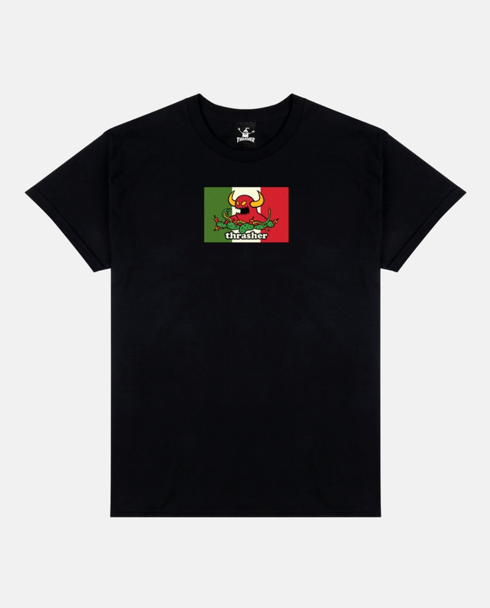 Thrasher X Toy Machine Hecho Black SS Tee