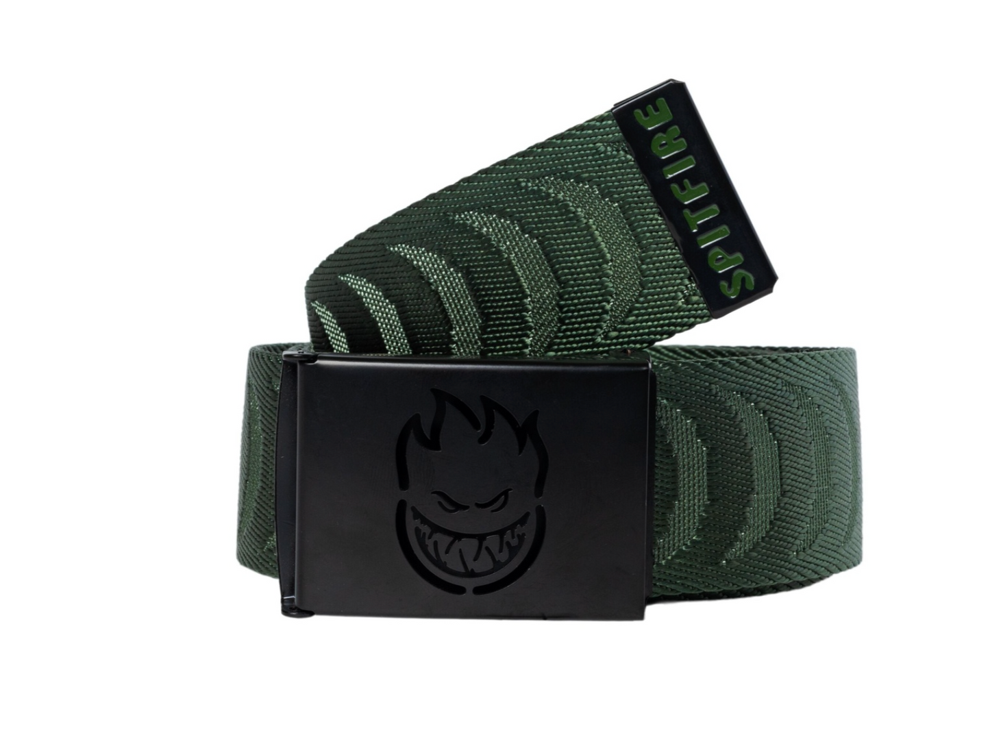 Spitfire Bighead Cutout Jacquard Belt Olive/Black