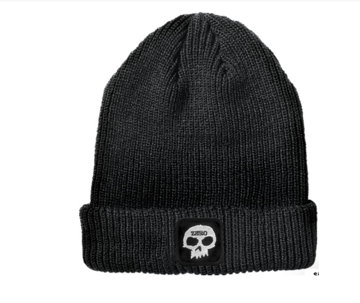 Zero Patch Skull Beanie Black