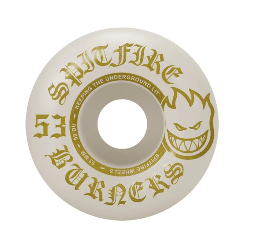 Spitfire 99a Burner White/Gold Wheels 53mm