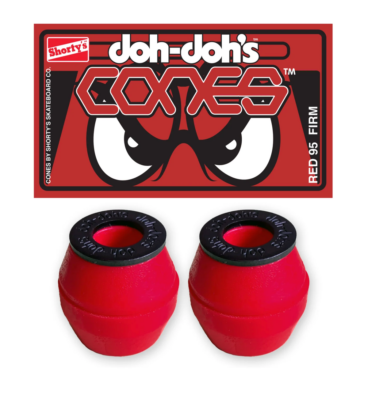 shortys doh dohs cones red 95a hard bushings