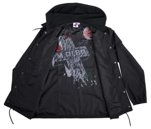 santa cruz malba tombstone hooded jacket black