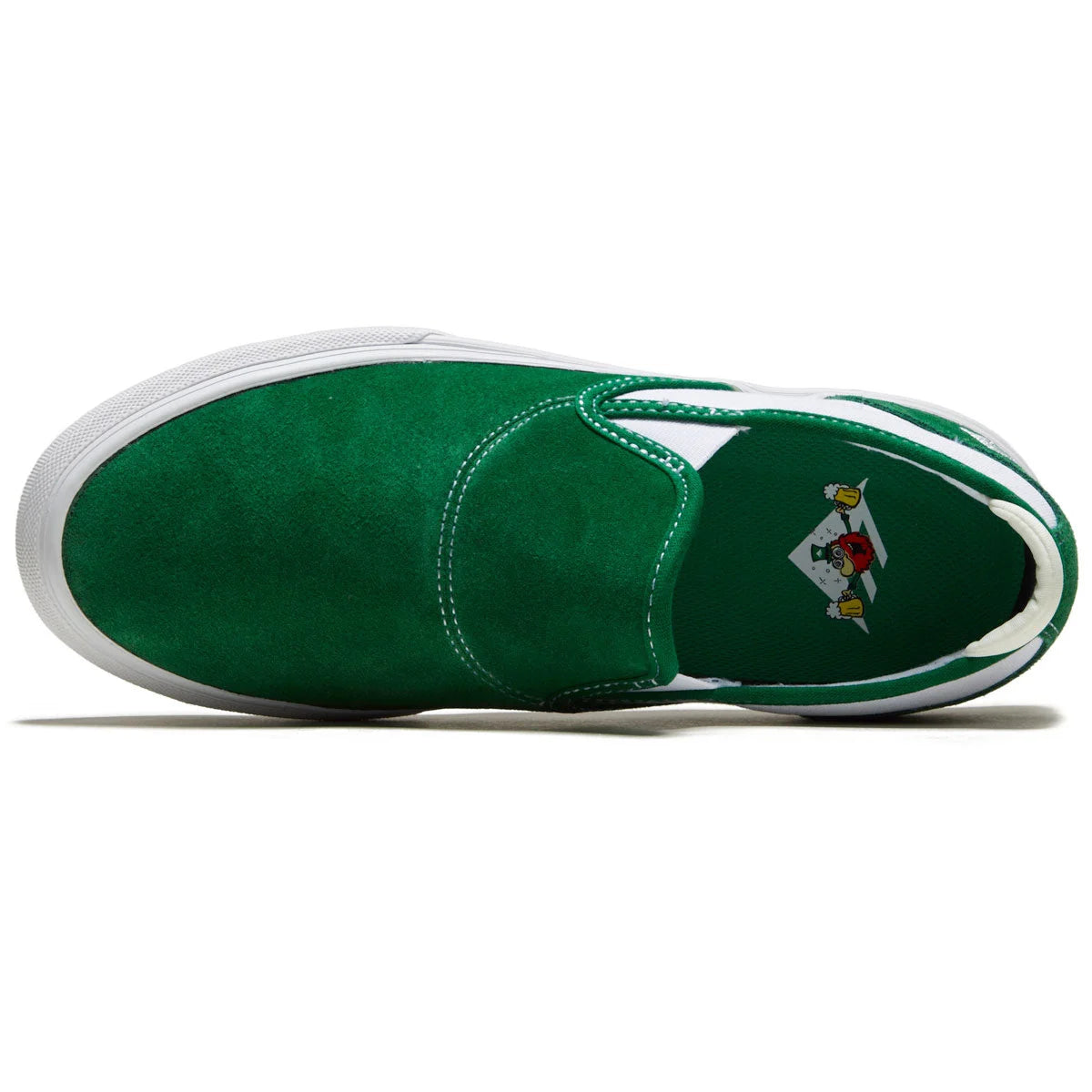 emerica wino g6 slip on shoe green white gum 11.5
