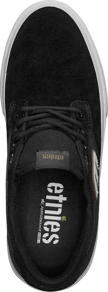 etnies barge plus shoe black white 10