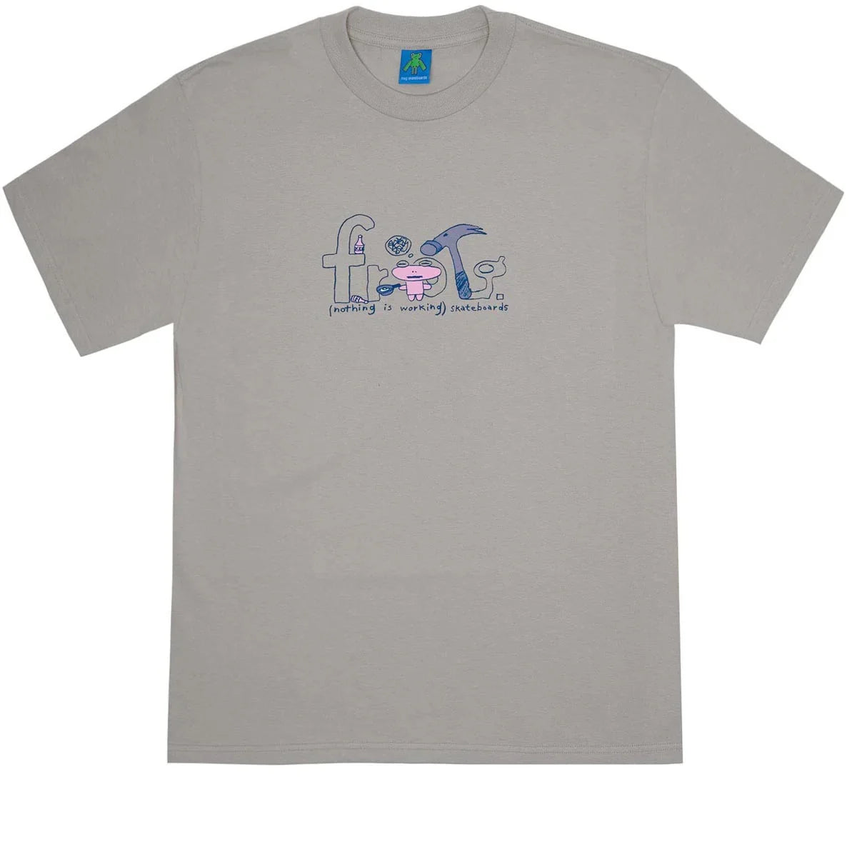 frog nothing is working tee silver