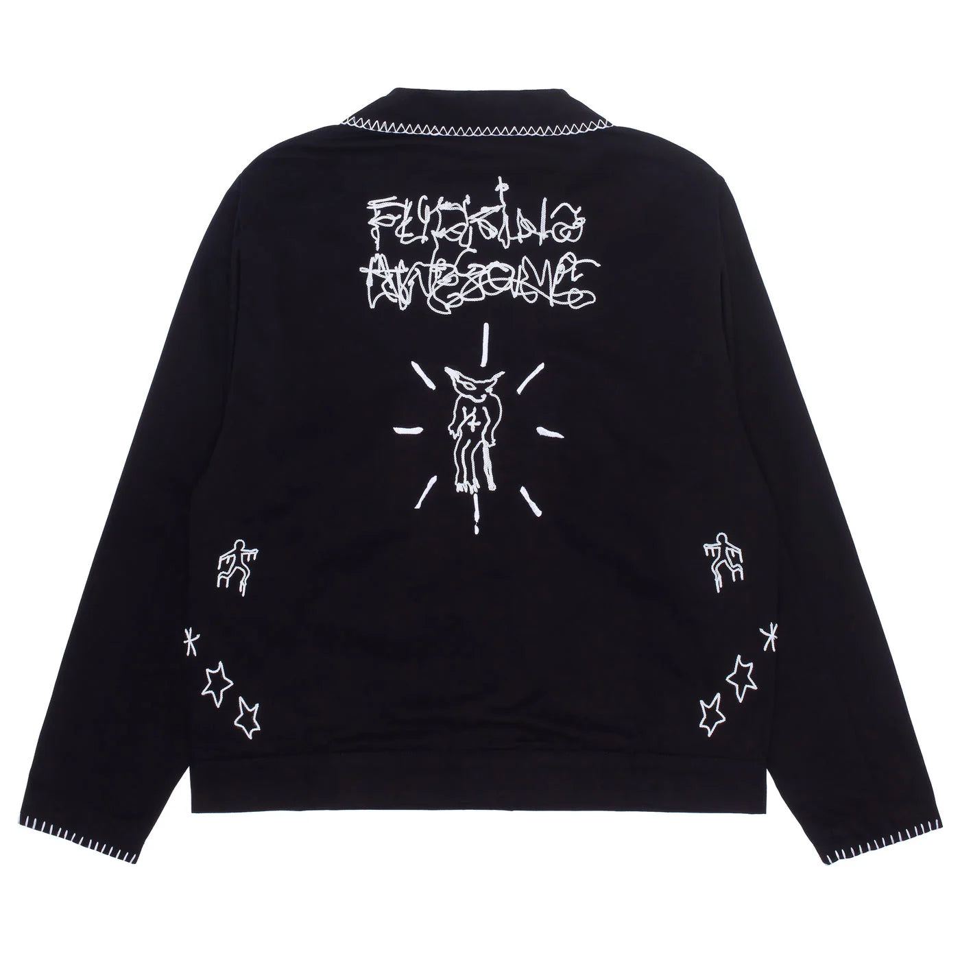 fucking awesome embroidered mechanics jacket black