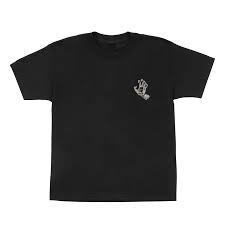 santa cruz youth screaming hand tee black gold grey