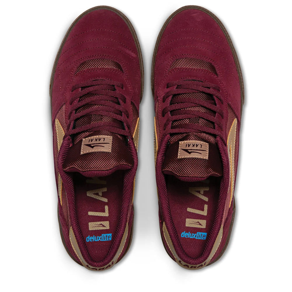 lakai cambridge kids shoe burgundy suede 1.0c