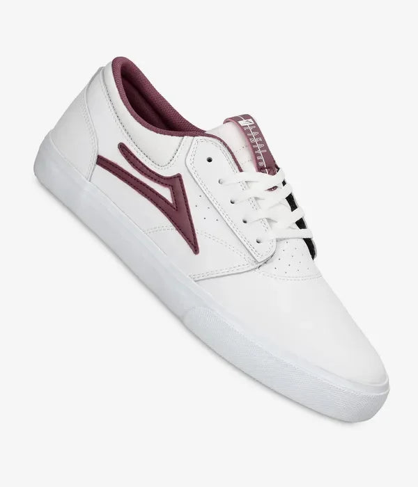 lakai griffin shoe white burgundy leather 9