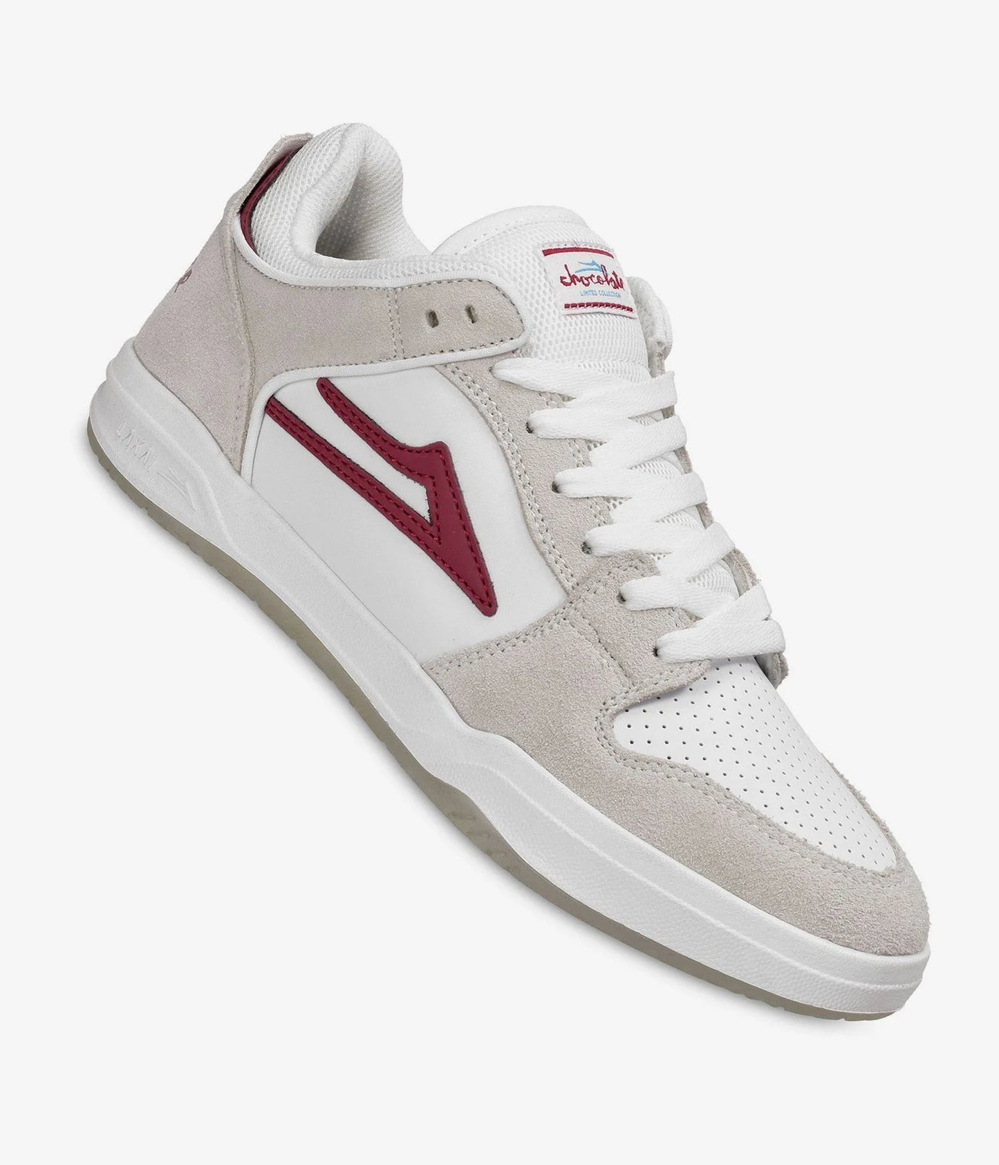 lakai telford low shoe white red suede 12