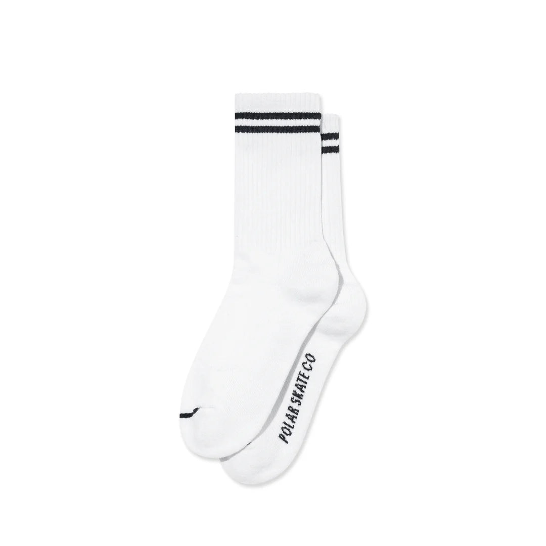 polar 2 stripes rib socks white black 7 - 9