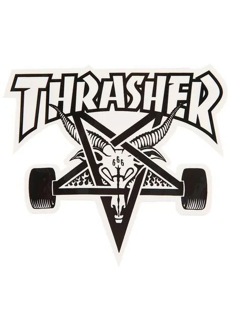 Thrasher Sk8 Goat Full Board White Sticker