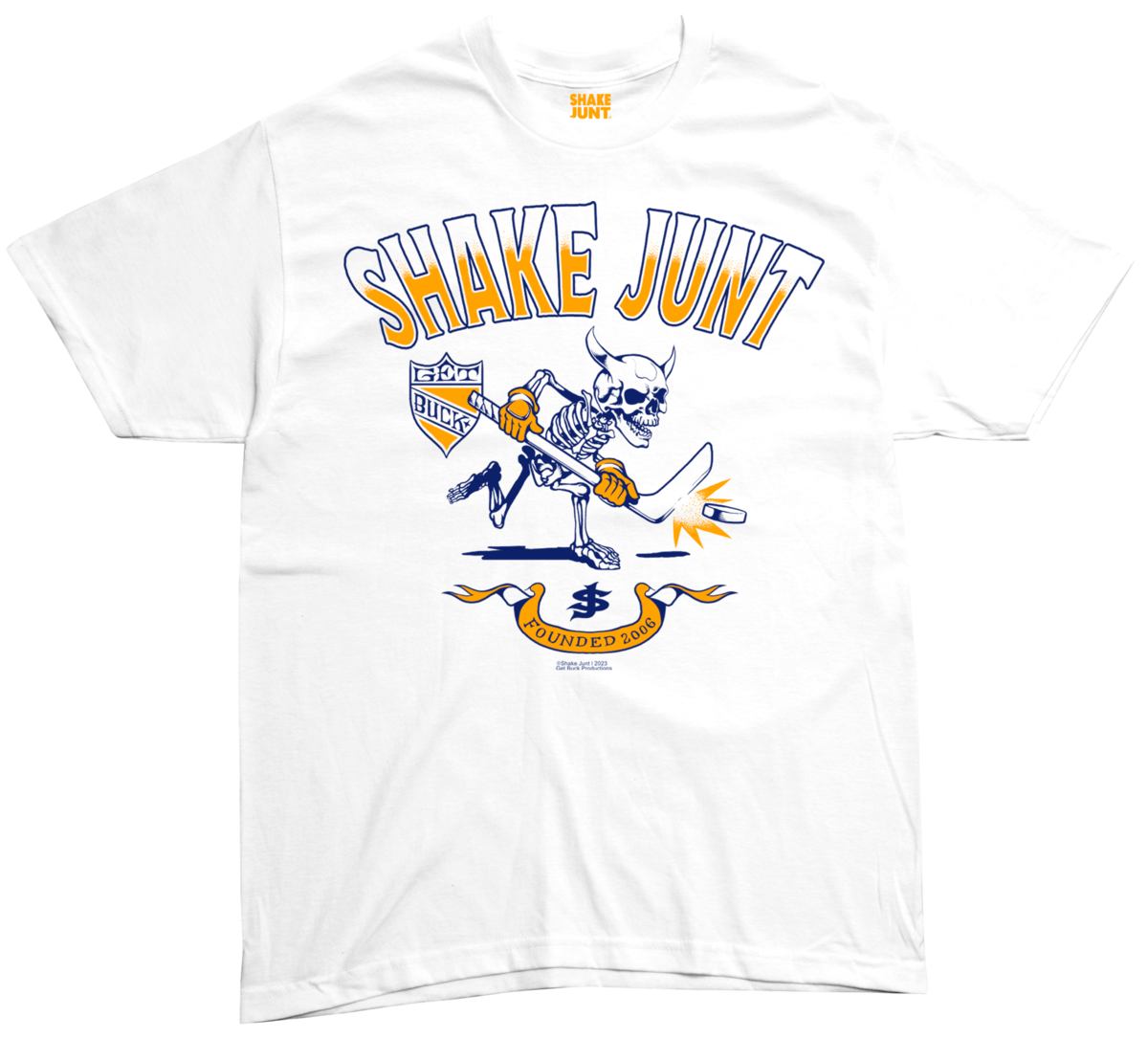 shake junt knuckle puck tee white