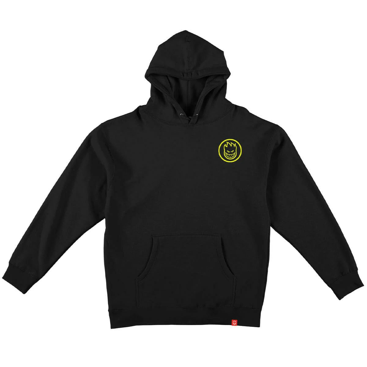 spitfire youth swirl classic hoodie black safty yellow