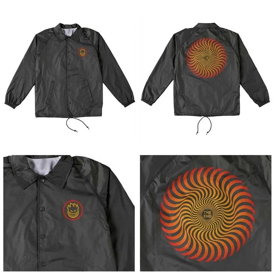 spitfire youth classic swirl fade jacket red gold black