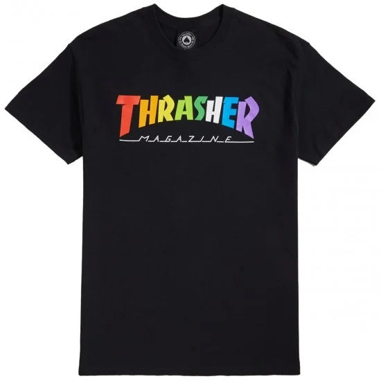 thrasher rainbow mag tee black