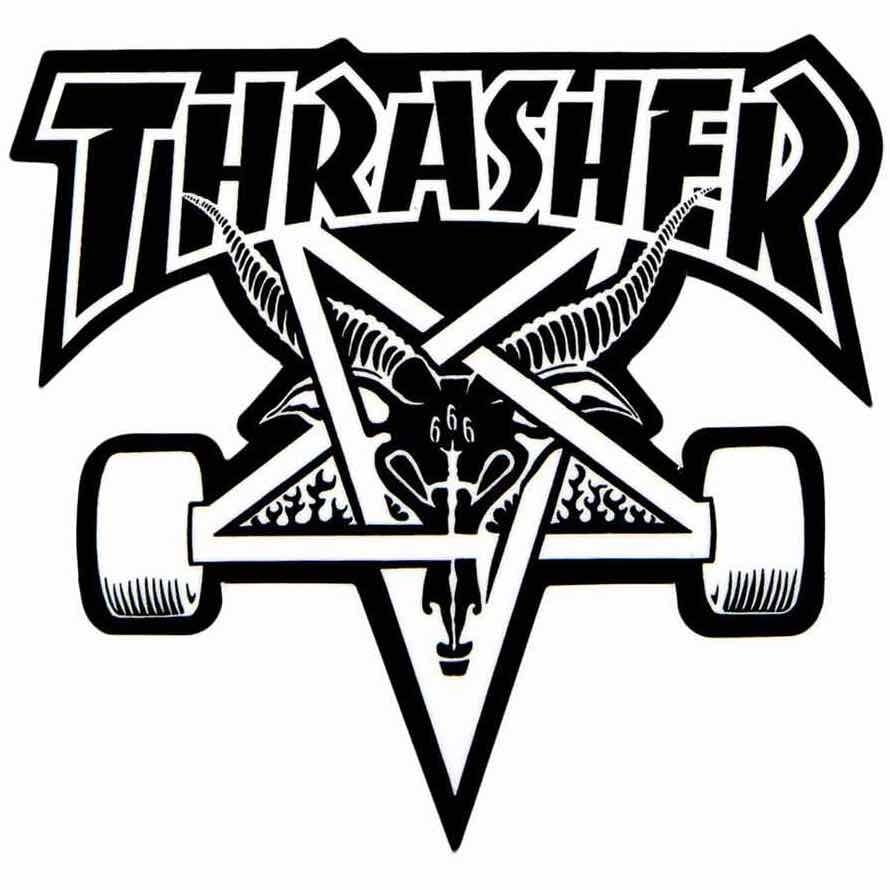 thrasher sk8 goat 4in sticker black