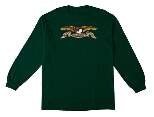 anti hero eagle long sleeve tee forest green