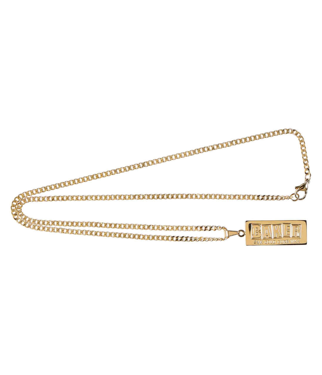 baker curb wax gold necklace
