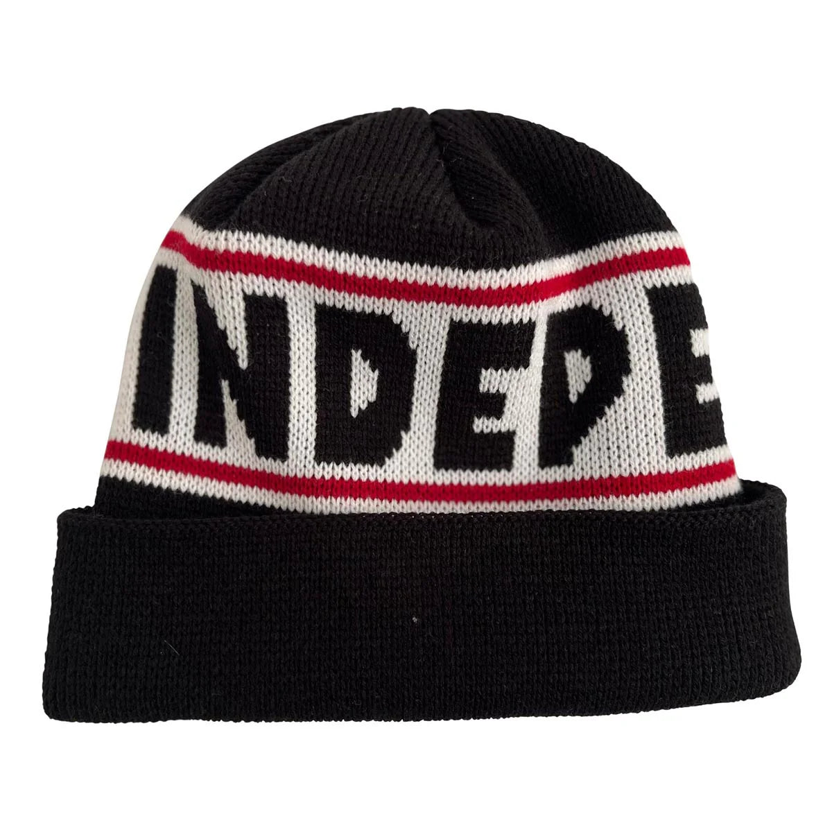 independent bar logo beanie black
