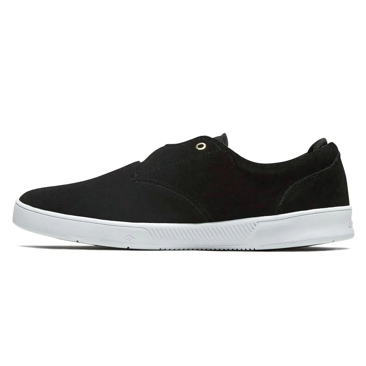 emerica romero skater shoe black / white / gold