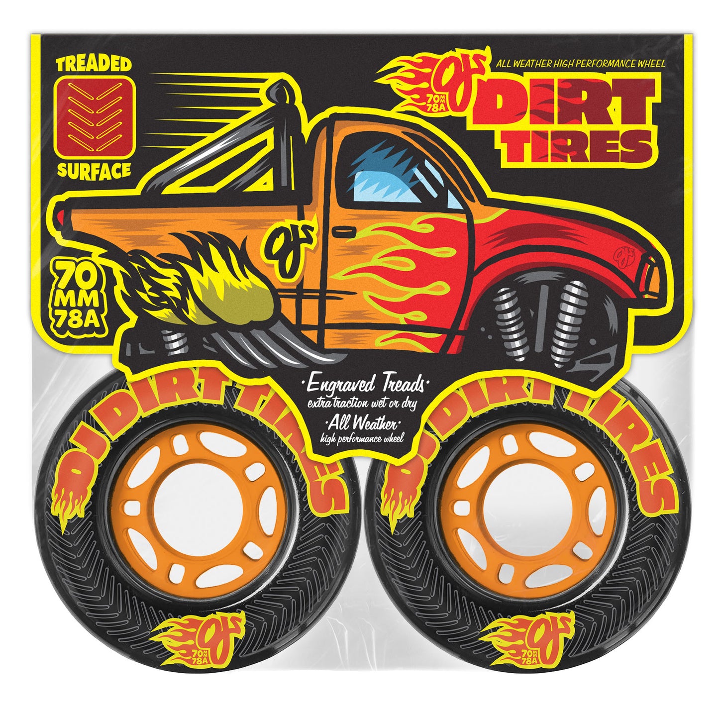 OJ 78a Dirt Tires Thunder Juice Black Wheels 70mm