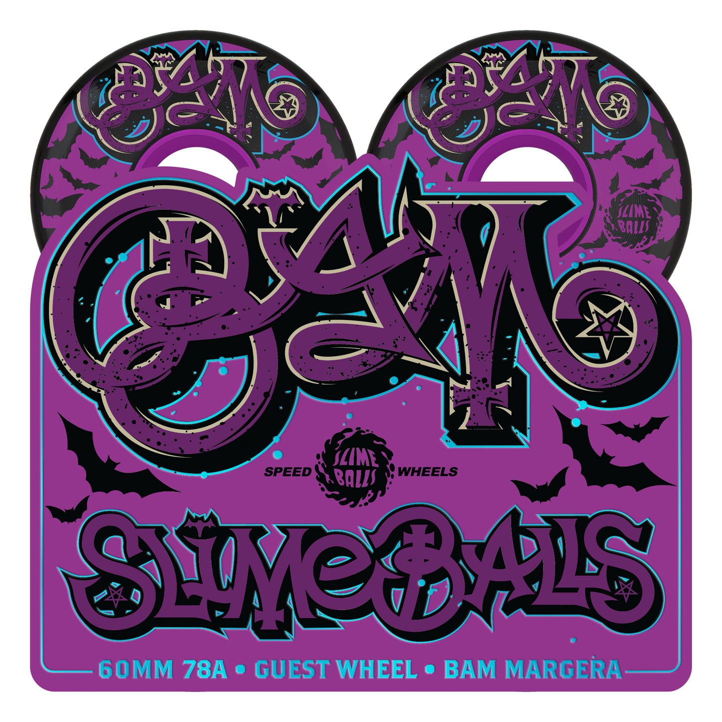 Slime Balls 78a Bam Margera Guest OG Slime Black Wheels 60mm