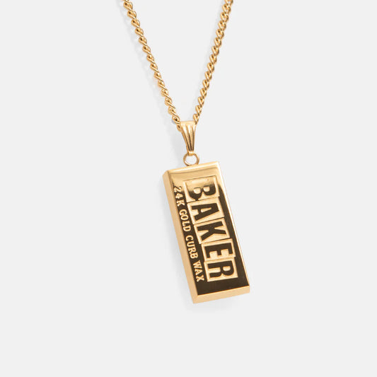 baker curb wax gold necklace