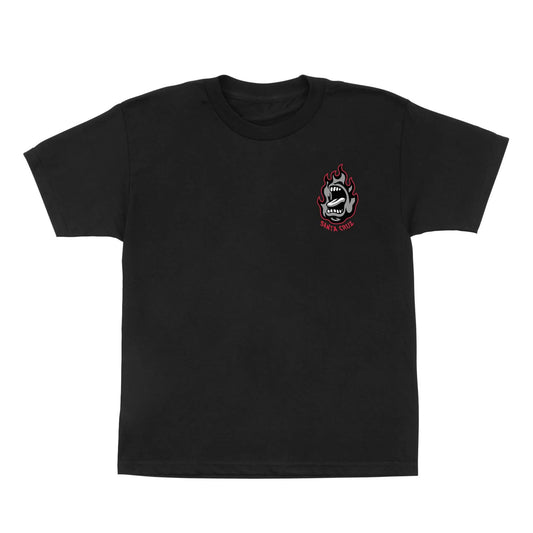 santa cruz youth ringed screaming flame tee black