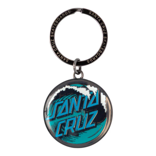 santa cruz wave dot keychain dark gunmetal