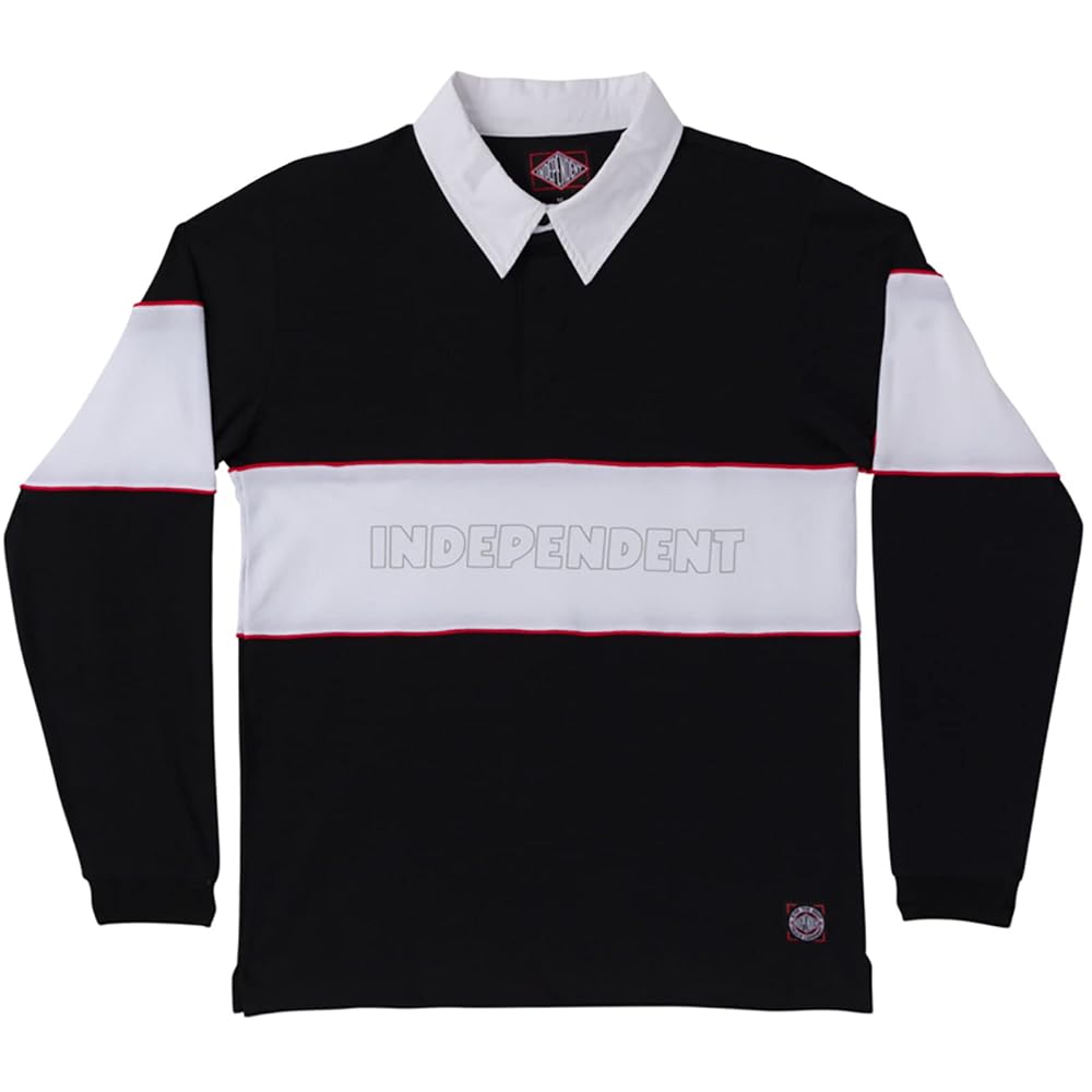 independent itc streak rugby top black white