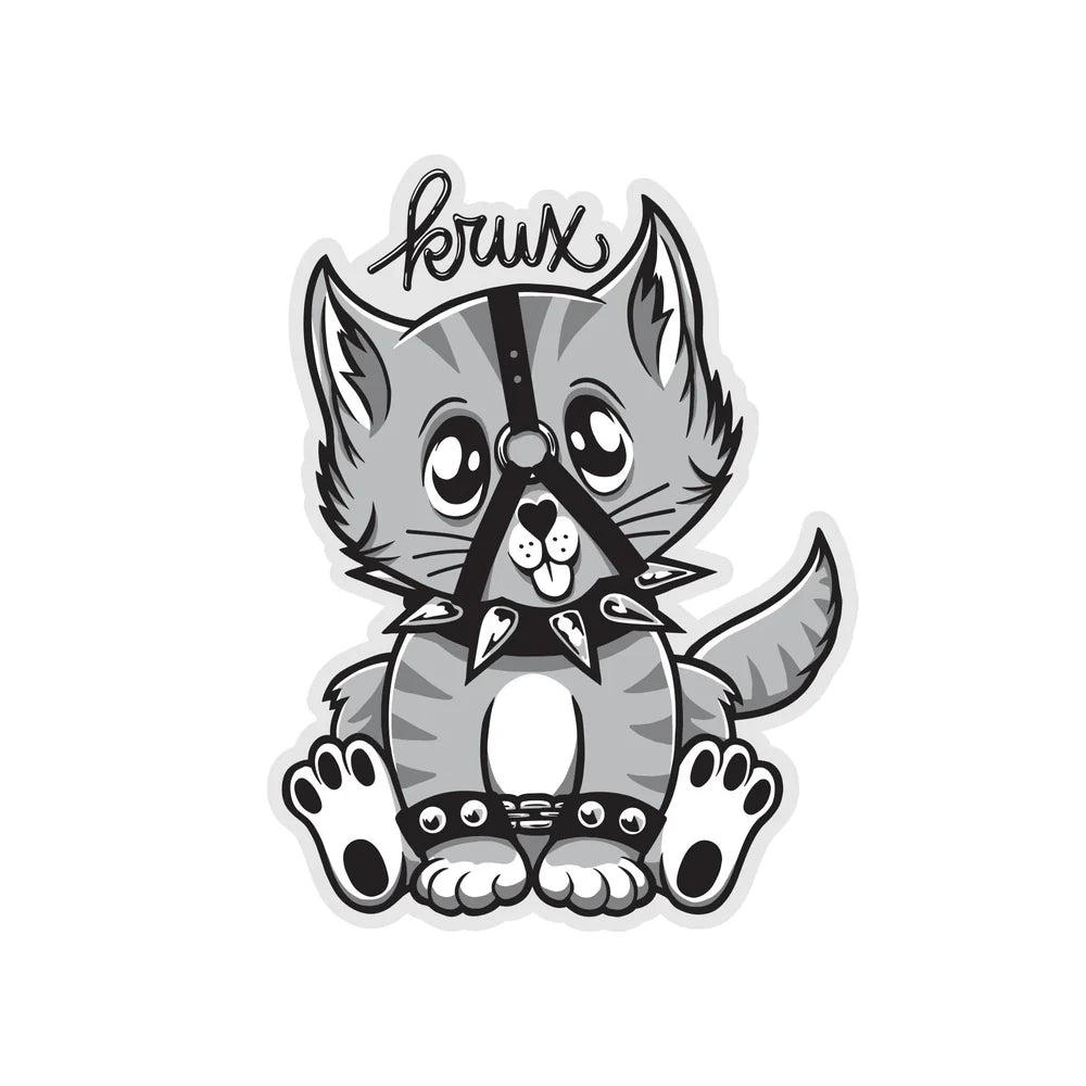krux bondage kitty 3in x 4in sticker