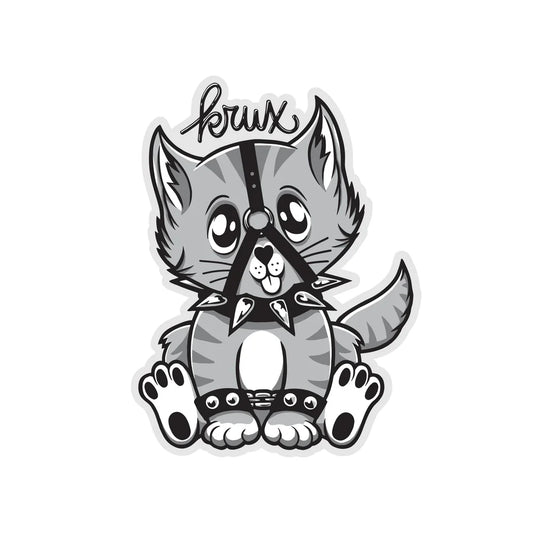 krux bondage kitty 3in x 4in sticker