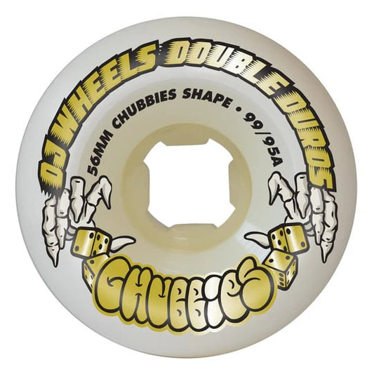 oj double duro chubbies 99a/95a 56mm white wheels