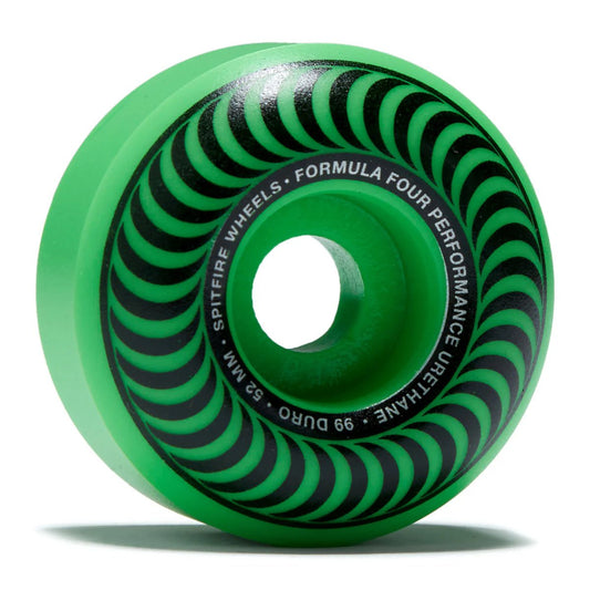 spitfire f4 99 classics neon green wheels 52mm
