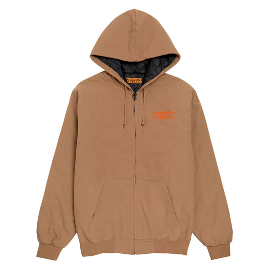 antihero basic eagle ripstop hooded jacket brown