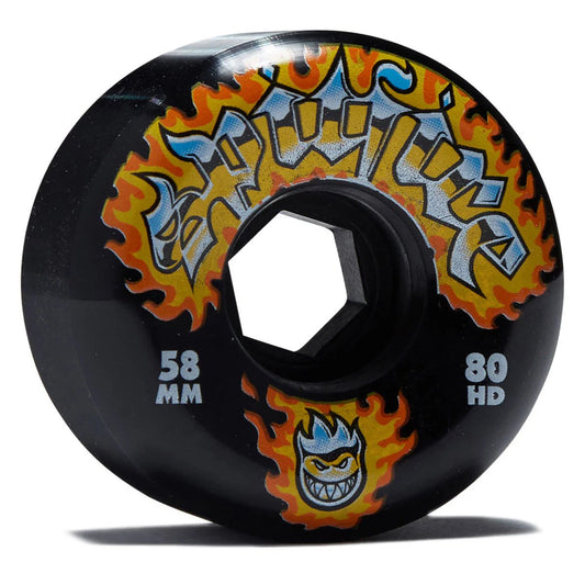 spitfire 80 HD chrome venom conical full black wheels  58mm