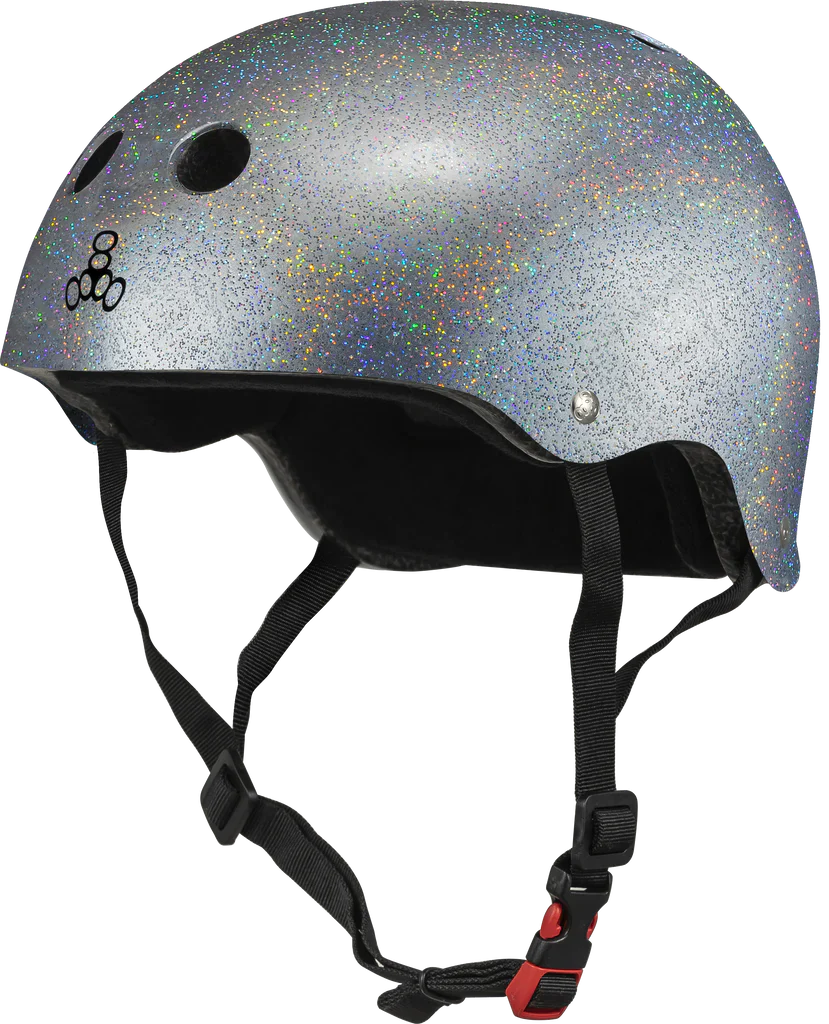 Triple 8 Certified Sweatsaver Helmet Silver Glitter