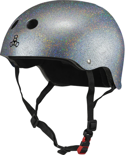 Triple 8 Certified Sweatsaver Helmet Silver Glitter