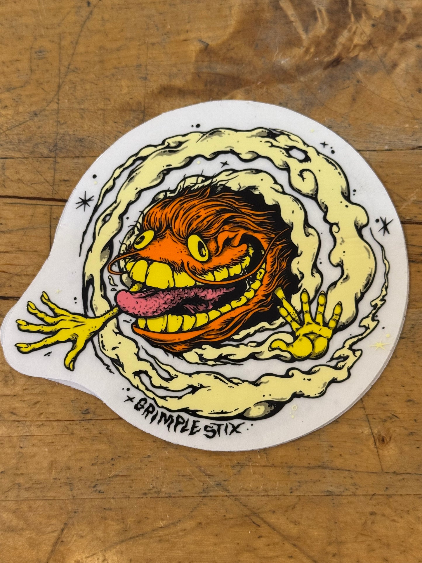 anti hero grimple stix orange 3.5in sticker