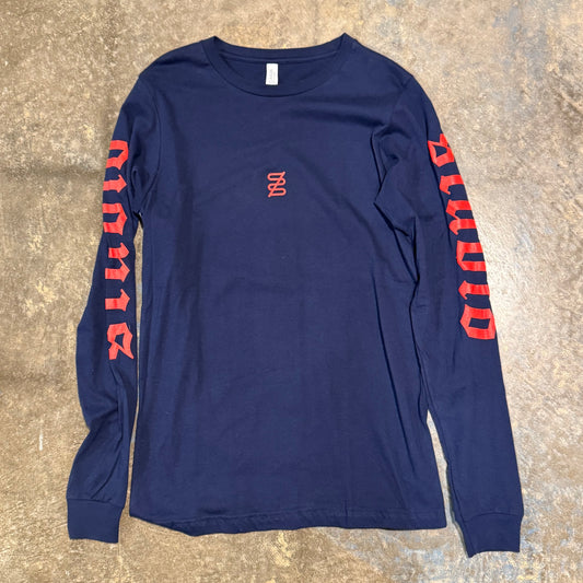 studio logo longsleeve tee navy red