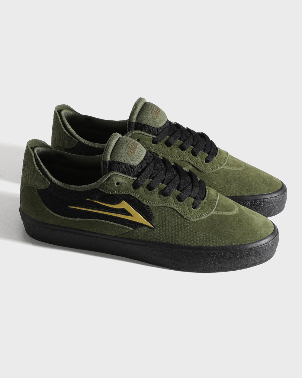 Lakai Essex Shoe Black Gator Gold Shoes