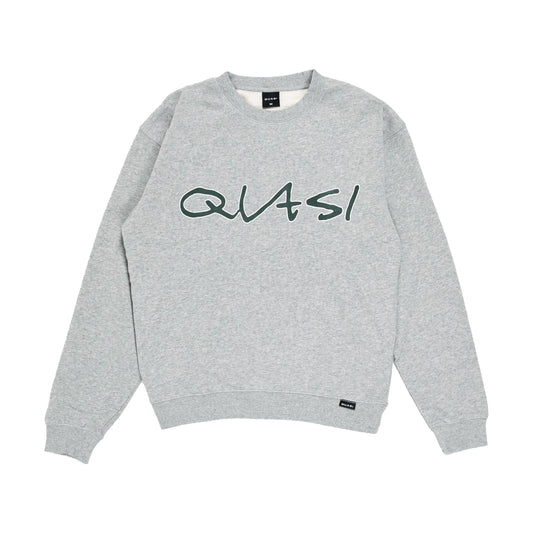 quasi sig crewneck sweatshirt heather grey