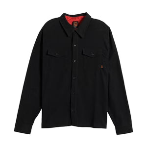 spitfire old e emb flannel shirt black